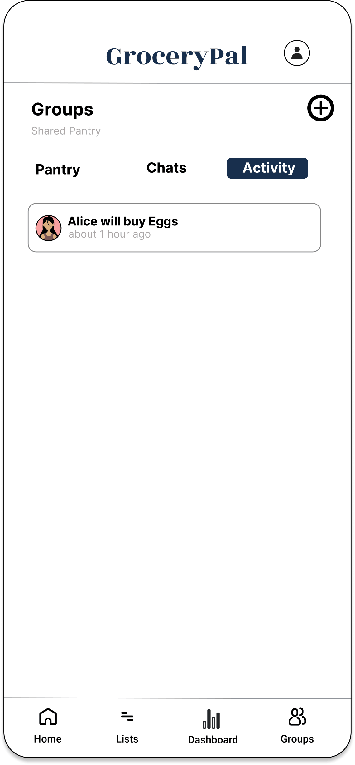 Group activity feed