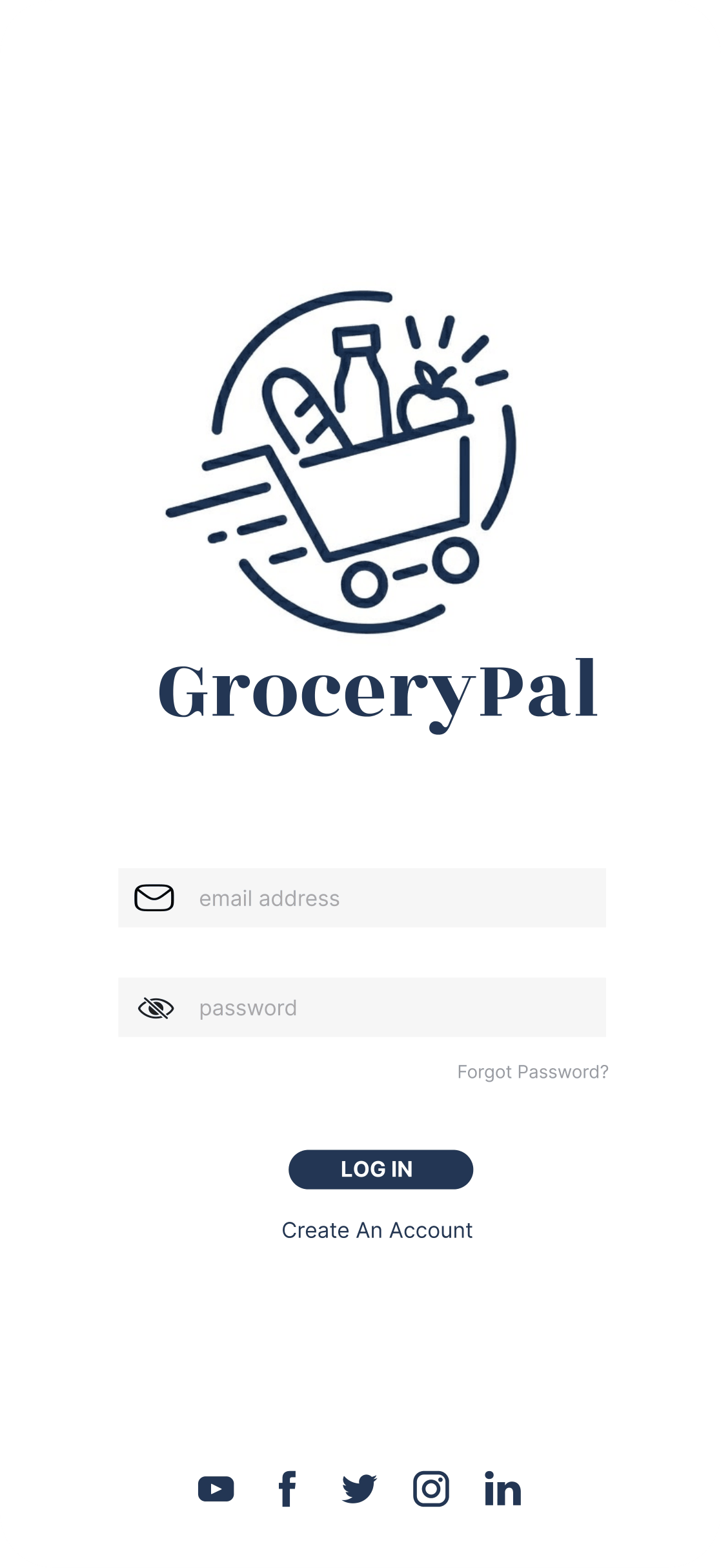 Login screen